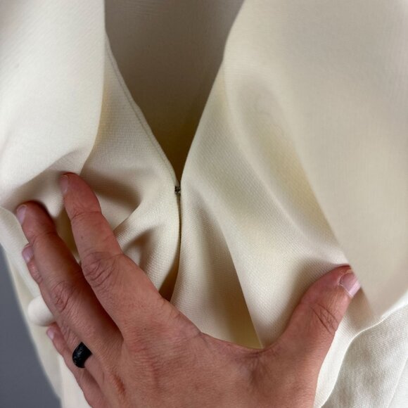 Ralph Lauren Black Label Womens Cream Ivory Ruffle Blazer Jacket Wool Size 8 - Picture 6 of 9